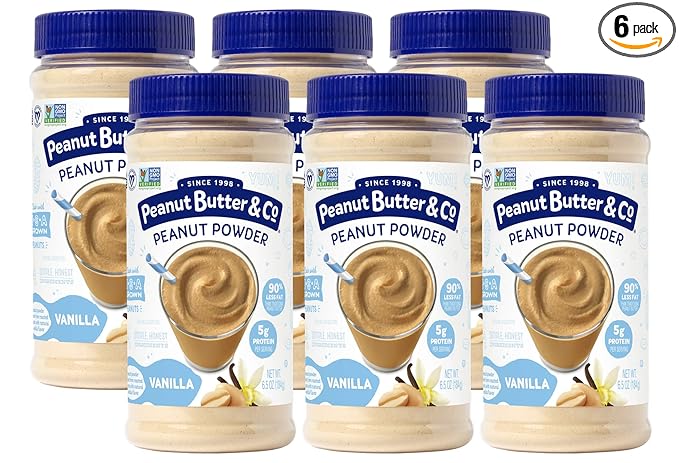 Peanut Butter & Co. Vanilla Peanut Powder, Non-GMO Project Verified, Gluten Free, Vegan, 6.5 Ounce (Pack of 6)