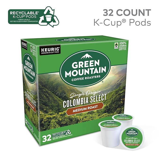 Green Mountain Coffee Roasters Colombia Select Coffee, Keurig Single-Serve K-Cup pods, Medium Roast, 32 Count