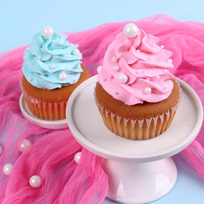 Edible White Pearl Sugar Sprinkles for Cake Decorating 2mm Mini Candy Pearls 4 Sizes Sprinkles Mix for Cookie Ice Cream Candy Chocolate Baking Cupcake Topping 6.5 oz