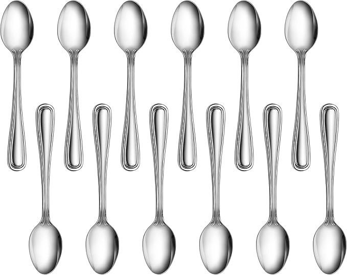 New Star Foodservice 1029871 Slimline Pattern, 18/0 Stainless Steel, Coffee Spoon, 4.75-Inch, Set of 12