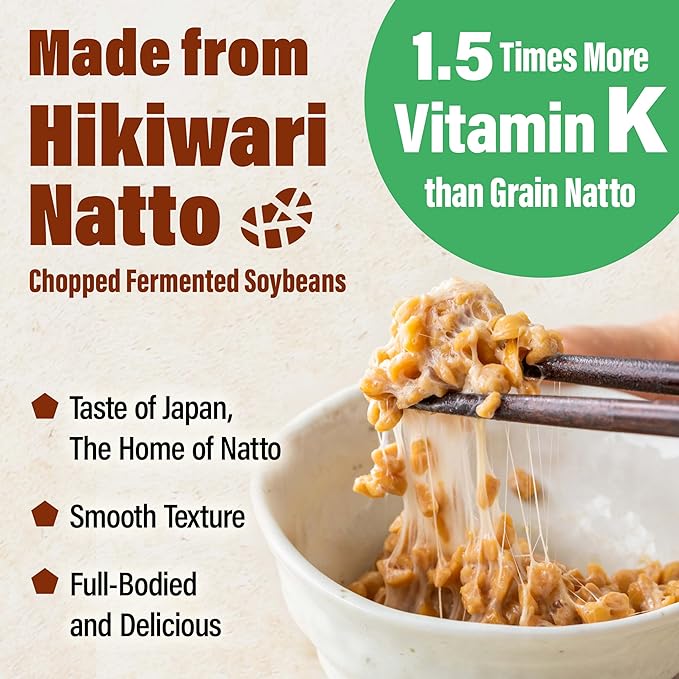 YAMASAN KYOTO UJI Japanese Natto Fermented Soybean Powder, Freeze-Dried Natto Powder, Vitamin K, Japanese Probiotic and Prebiotic Superfood ??Low Sodium, Non-GMO, Vegan, Made in Japan 50g(1.76oz)