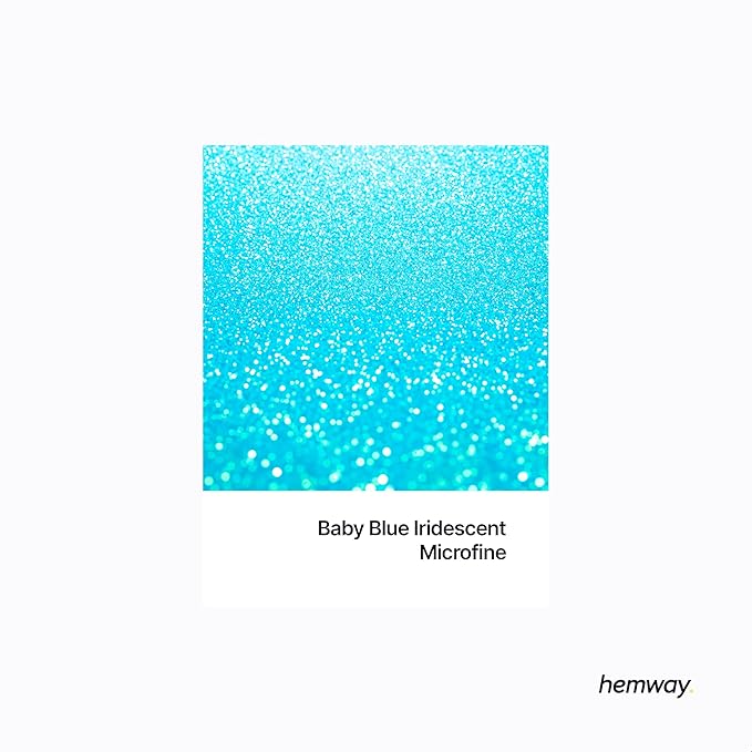 Hemway Premium Glitter Shaker - Baby Blue Iridescent | 125g Microfine Metallic Flake Sequins for Resin & Epoxy Crafts | Craft Supplies for Tumblers, Festival, Art