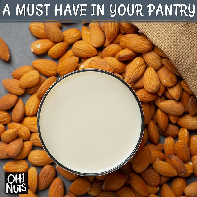 Oh! Nuts Almonds - Raw - 100% Natural - 2 lb - High-Protein Whole Almonds - Packed in New York Zip-Seal Bag for Exceptional Freshness