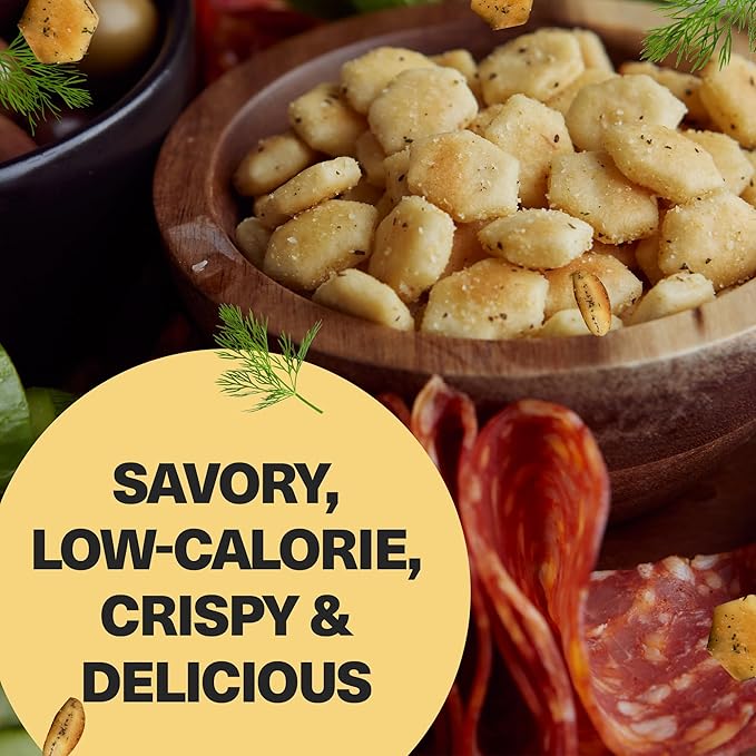 Wicked Minis Soup & Oyster Crackers - Saltine & Salted Flavored Mini Puffed Soup, Savory Snacking Mix, Seasoned Croutons Salad Toppers, Crackers for Chili 6oz (Garden Dill)