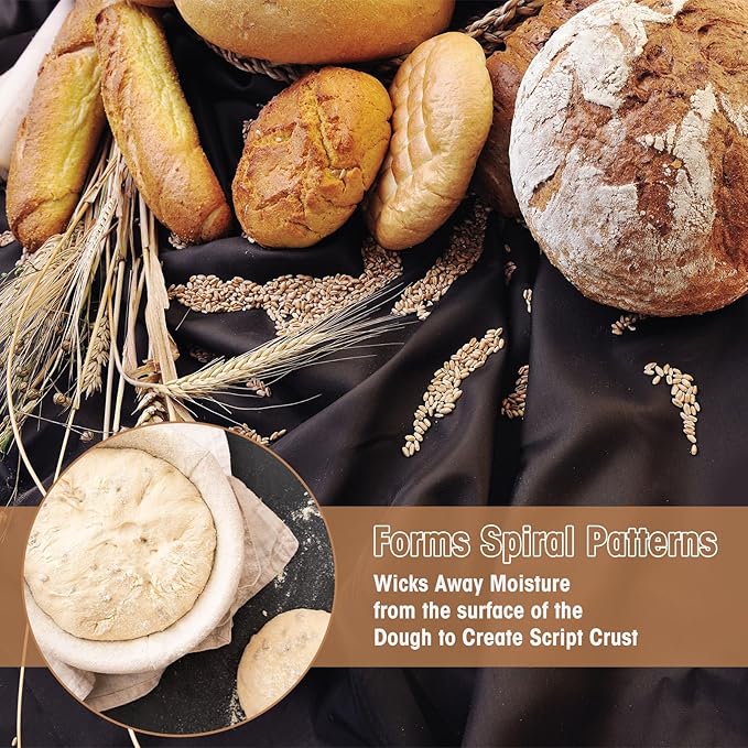 Gejoy 20 Sets Bread Proofing Baskets Bulk Shaped Banneton Dough Proofing Bowls Kit with Cloth Liner and Plastic Scraper Sourdough Proofing Basket for Home Sourdough Bakers (Round, Oval, 9'', 10'')