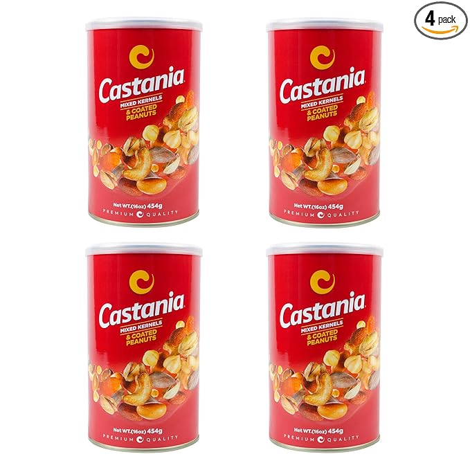 Castania BBQ Lebanese Nuts with Kri Kri, Cashews, Pistachios, Hazelnuts, Almonds & Cashews, Cholesterol Free! 16oz (Pack of 4)