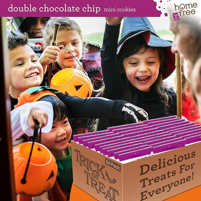 Homefree Treats You Can Trust Gluten Free Mini Cookies, Single Serve, Double Chocolate Chip, 0.95 Ounce (Pack of 30)