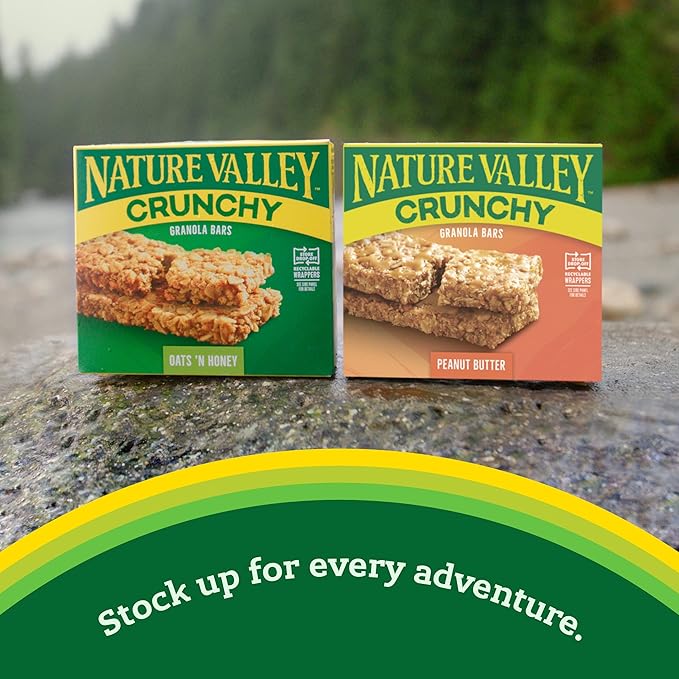 Nature Valley Crunchy Granola Bars, Oats 'n Honey, 12 Ct, 8.94 oz (6 Pouches) (Pack of 12)