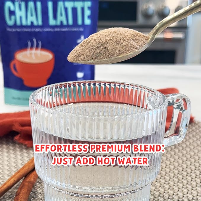 Global Grub Spiced Chai Latte Mix – Crafted with Mindful Ingredients – Effortless Instant Chai, Just Add Water, Enjoy Hot or Iced