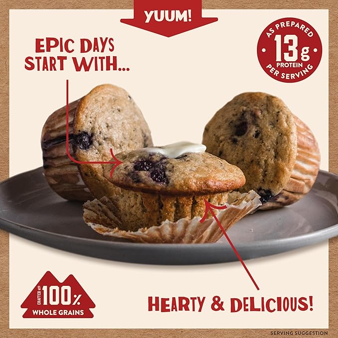 Kodiak Cakes Muffin Mix, Blueberry, 14 Ounce, Pack of 6