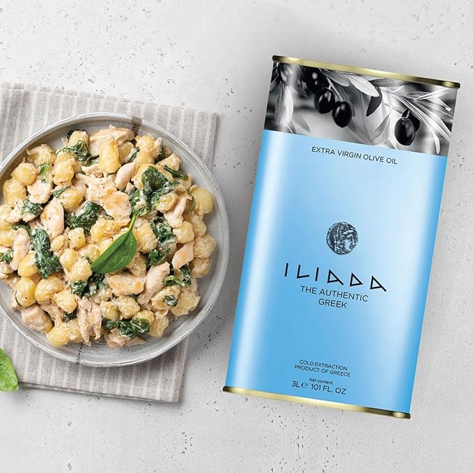 ILIADA Greek Extra Virgin Olive Oil 3L | 100% Greek | Monovarietal Koroneiki | Cold-Pressed | High Polyphenol Content | Chef?™s Choice