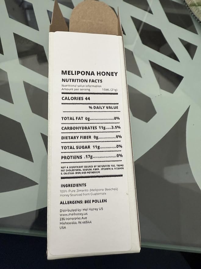 Jimerito Honey Drops - 5 ML - Miel Melipona - Gotas de Miel Chumelito Miel Virgen - Stingless Bee Honey from Yucatan Peninsula - Pure and Unprocessed