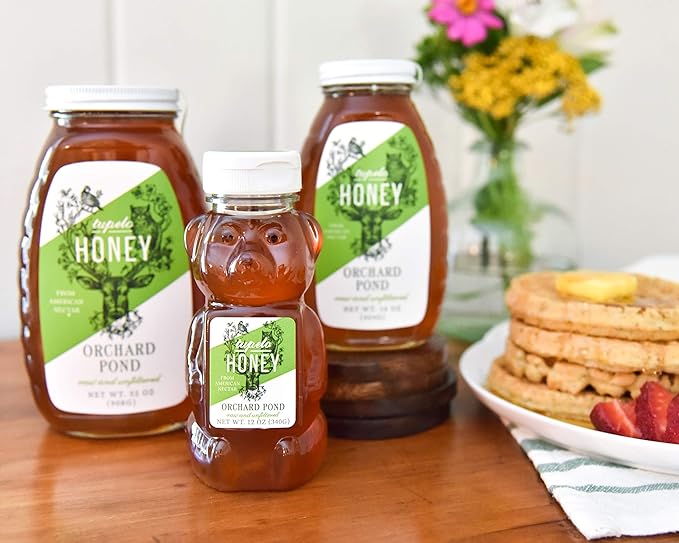 Orchard Pond Tupelo Honey - Rare Harvest from White Ogeechee Tupelo Trees, Handcrafted in North Florida, 100% Pure & Unheated, 16 Ounces