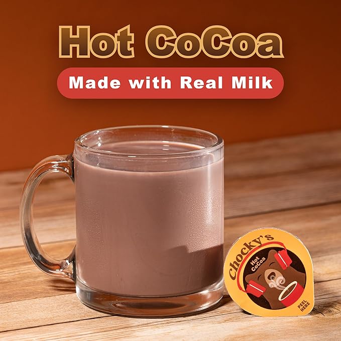 Chocky?™s by Java House Single-Serve Hot Chocolate Pods - Peel and Pour Liquid Concentrate - Hot Chocolate - 12 Count