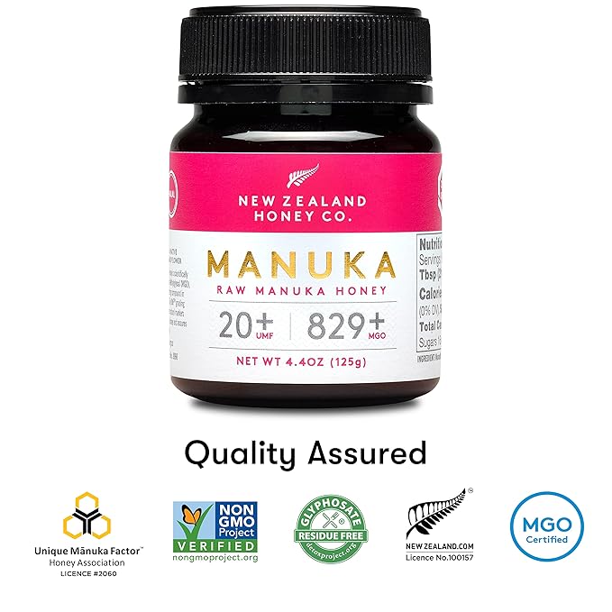 New Zealand Honey Co. Raw Manuka Honey UMF 20+ / MGO 829+ | UMF Certified | 4.4oz | Medical Grade Raw Honey