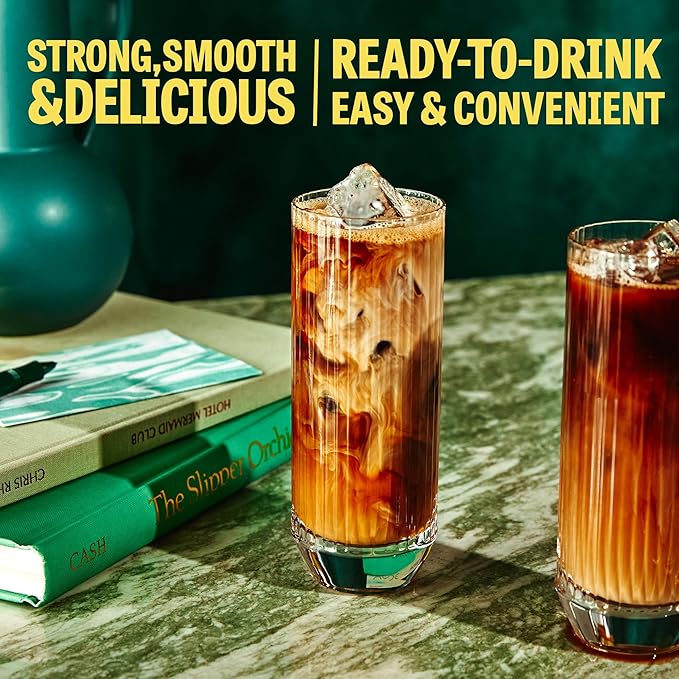 Wandering Bear Decaf Cold Brew Coffee, 32 fl oz, 6 pack - Extra Strong, Bold, Smooth, Unsweetened, Shelf-Stable, Ready to Drink, Iced Cold Brewed Coffee Drinks - Gluten Free & Vegan Decaf