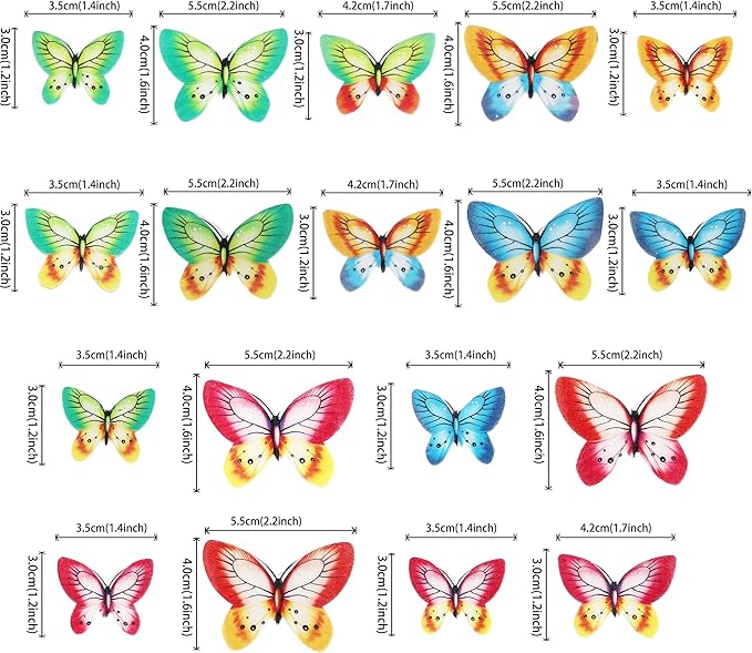 80 PCS Edible Wafer Paper Cupcake Toppers for Cake Decorating - Butterfly Themed Baby Shower, Wedding, Birthday Party Cupcake Decorations