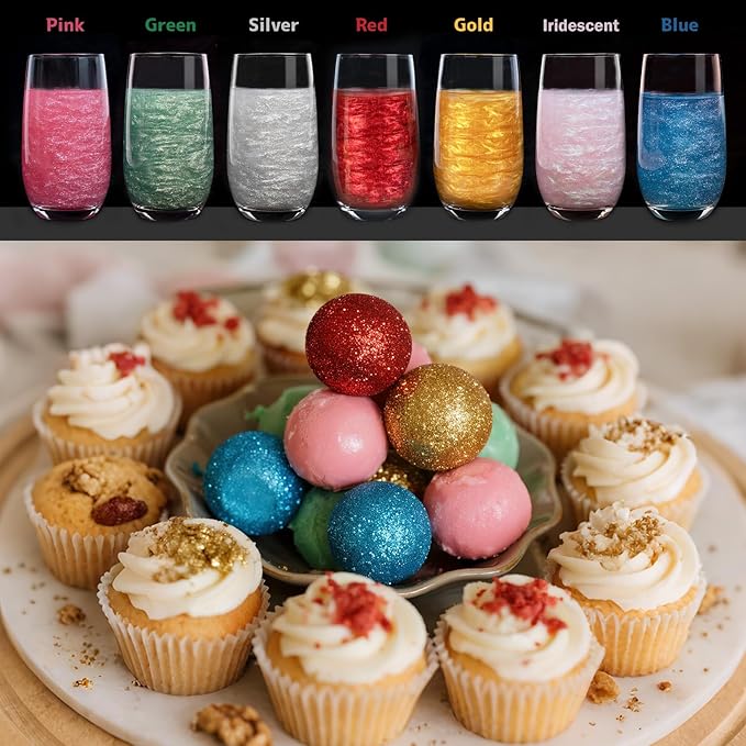 Twisweet Red Edible Glitter for Drinks, Food Grade 10g Sparkling Sprinkles Cake Decorating Supplies, Edible Luster Dust for Cocktail Beverages, Food Coloring Shimmer Powder for Cupcakes Cookies Cake Decorations