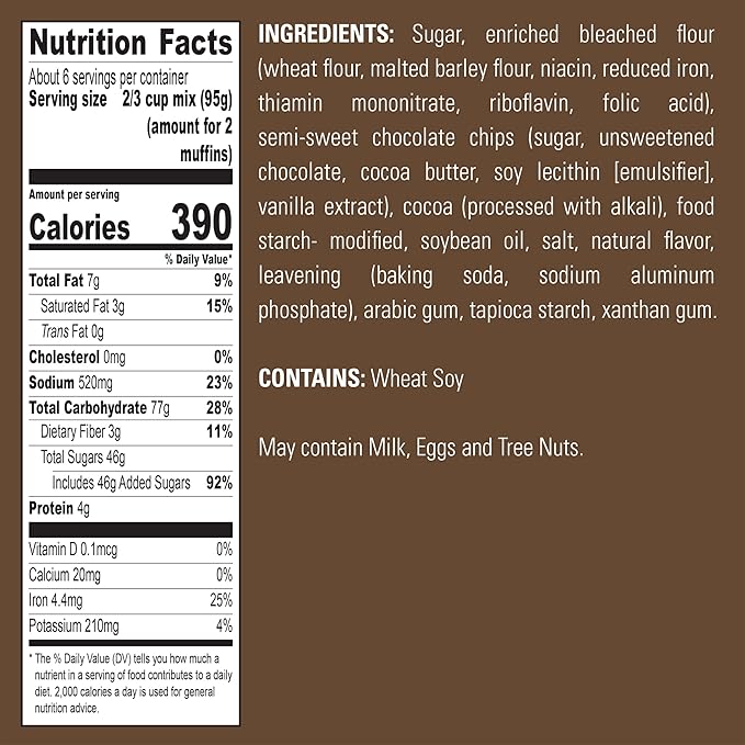 Krusteaz Muffin Mix, Double Chocolate Muffin Mix, Made with Real Chocolate Chips & No Artificial Flavors, Colors or Preservatives, 20 Ounce Box (Pack of 4)