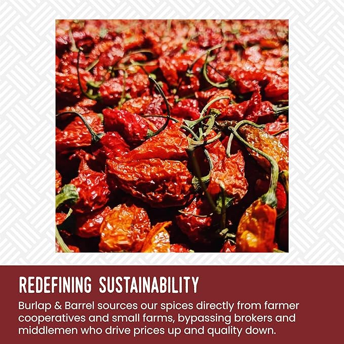 Burlap & Barrel Cobanero Chili Flakes ??Smoky Heat with Fruity, Peachy Aroma ??Red Chili Flakes for Spicy Dishes ??As Seen On Shark Tank - 1.5oz Glass Jar