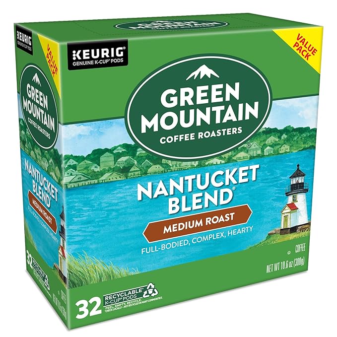 Green Mountain Coffee Roasters Nantucket Blend, Single-Serve Coffee K-Cup Pods, Medium Roast, 32 Count
