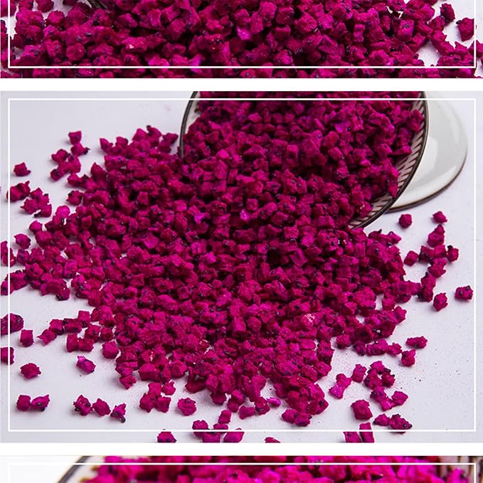 Freeze-Dried Diced Dragon Fruit Snack - 4.23 Oz,Freeze-Dried Pitaya grain (Dragonfruit) dragon fruit,freeze dried dragonfruit