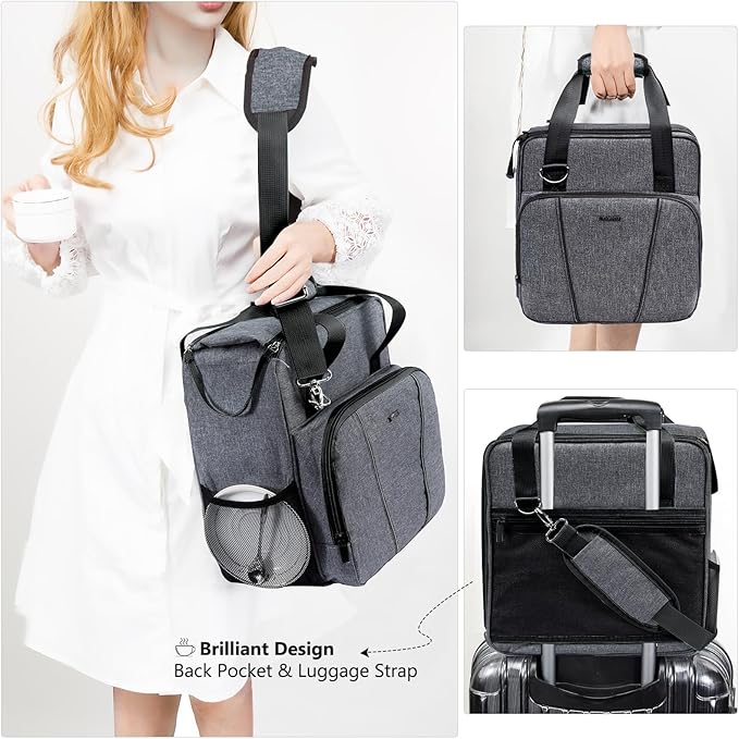 BAGSPRITE Travel Coffee Maker Bag for Keurig K-Slim, Single Serve Coffee Brewer Carrying Case, Portable Travel Coffee Maker Storage Case with Pockets for K-Cup Pods (Full Open Design Patent Pending)