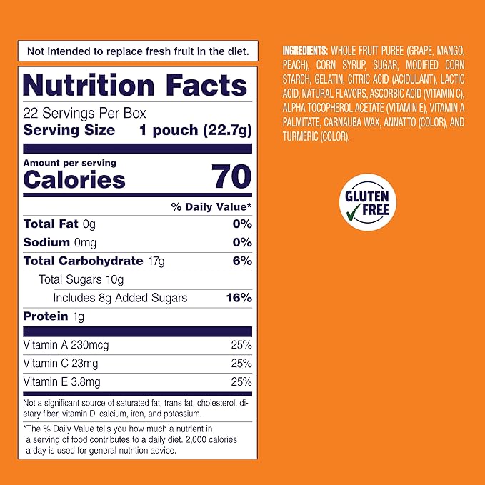 Welch's Fruit Snacks, Mango Peach Snack Box, Gluten Free, 5oz Snack Packs (Pack of 12)
