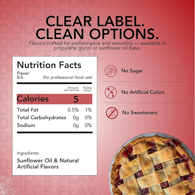 Dolce Flav Cherry Extract ??2 Ounce Oil-Soluble Kosher, Sugar-Free, Concentrated Fruity Flavor for Candy, Chocolates & Desserts, Includes Measured Dropper, Pack of 2