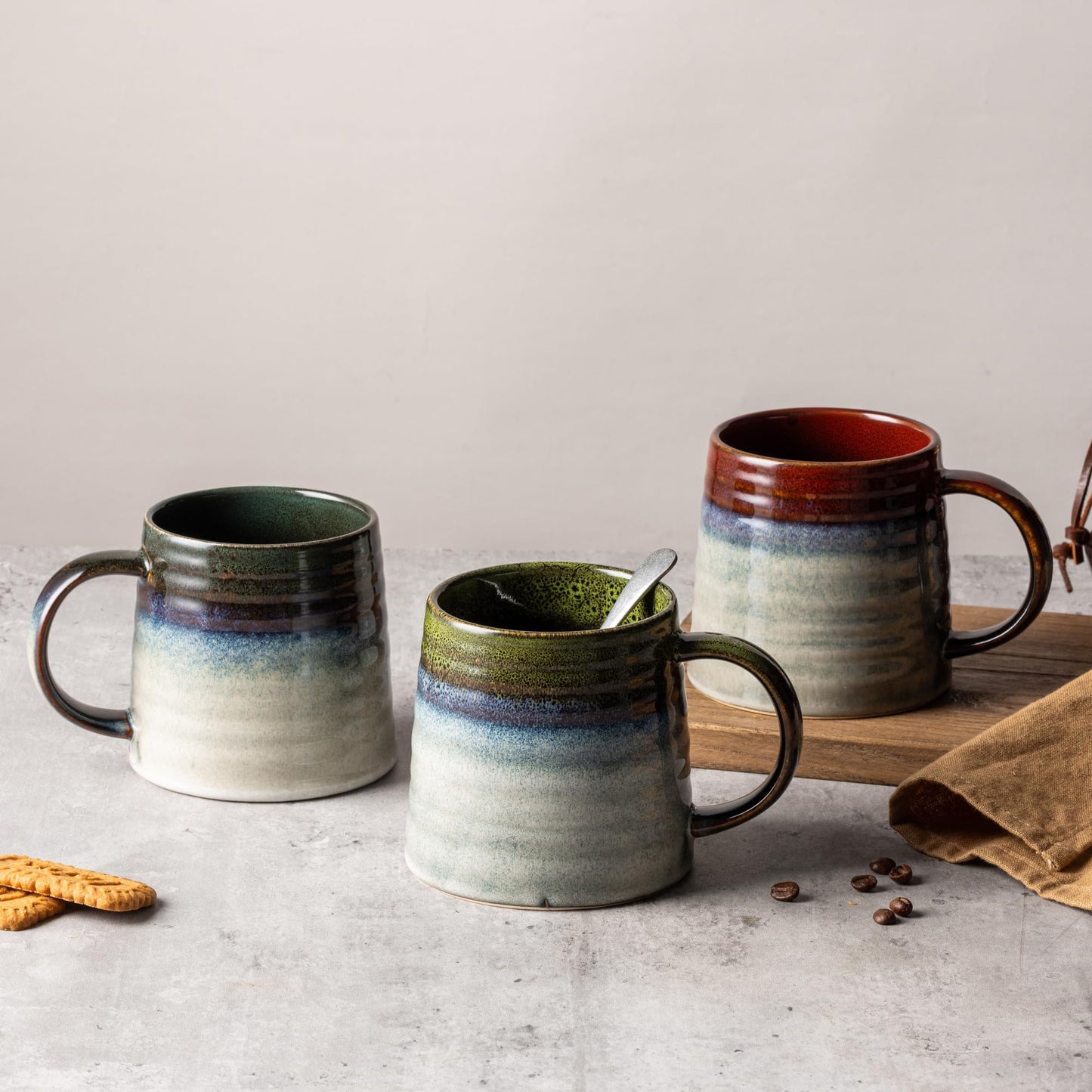 TaoTaojarvie 15.5oz Large Heavyweight Ceramic Mug, Reactive (Light Green)