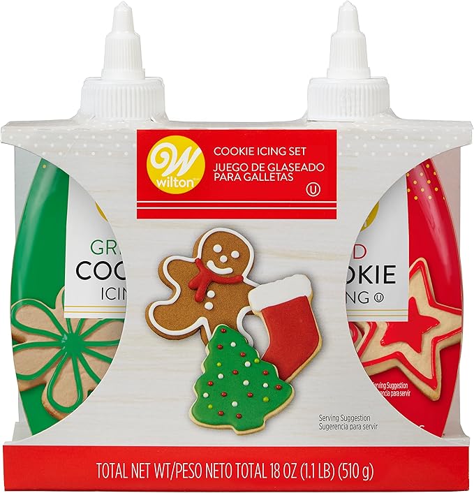 Wilton Red and Green Cookie Icing Set, 2 Count (Pack of 1)