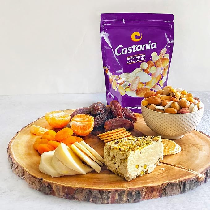 Castania BBQ Lebanese Mixed Nuts, Regular Mix with Peanuts, Pumpkin Seeds, Corn, and Chickpeas, 10.6oz