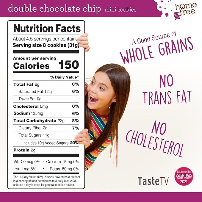 Homefree Mini Double Chocolate Chip Cookie Box, Gluten Free, Nut Free, Vegan, School Safe and Allergy Friendly Snack, 5 oz. Box (Pack of 6)