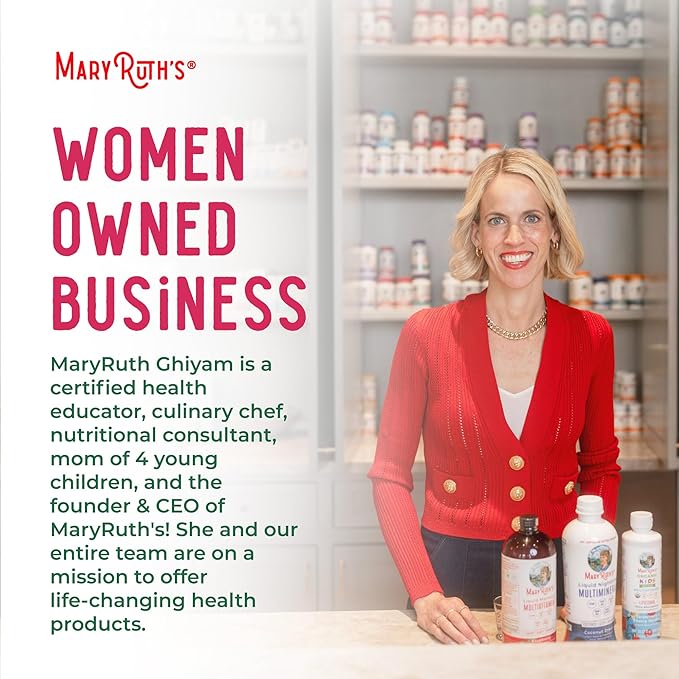 MaryRuth's Liquid Multivitamin + Hair Growth | Clinically Tested in Women for Thicker Hair & Facial Wrinkles | Biotin 10000mcg | Lustriva Hair Growth Supplements | Skin Care | Ages 18+ | 30 Fl Oz