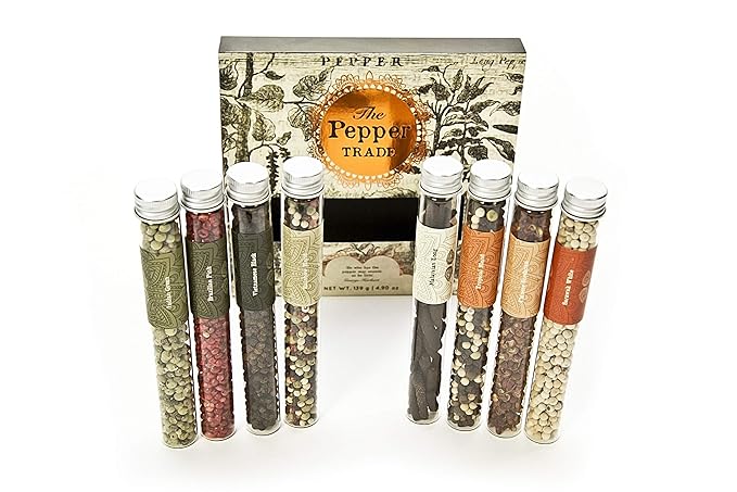 The Pepper Trade Gourmet Peppercorn Blend Collection, 8 Pack Gift Set | Sampler Spice Gift Set, Use in Grinders