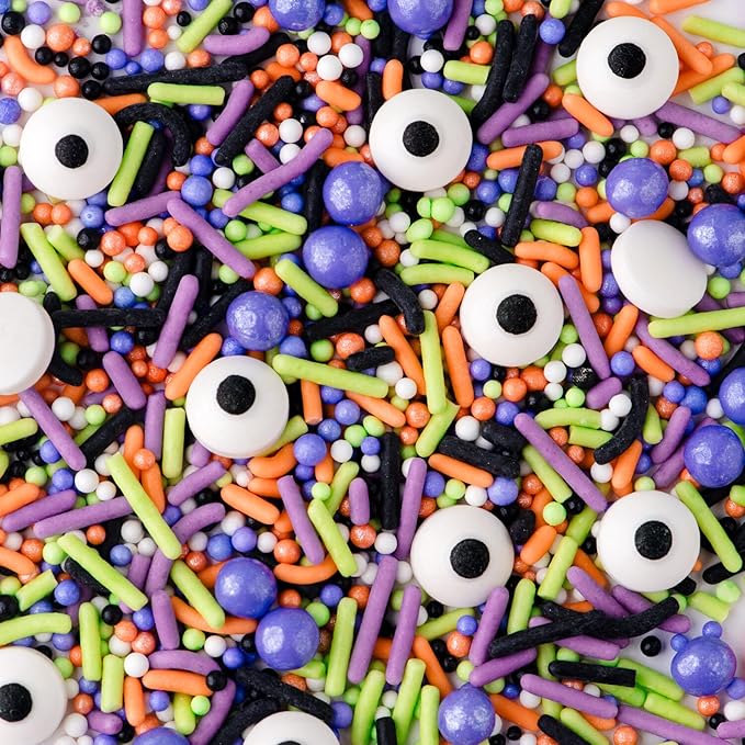 Sweets Indeed Sprinklefetti Monster Mash Sprinkles ??4 oz Jar | Halloween Sprinkle Mix with Candy Eyeballs, Jimmies, Nonpareils & Confetti | Cupcake & Cake Decorations