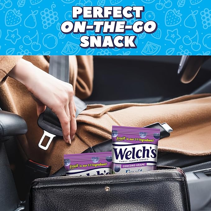 Welch's Fruit Snacks, Concord Grape Snack Box, Gluten Free, 5oz Snack Packs (Pack of 12)