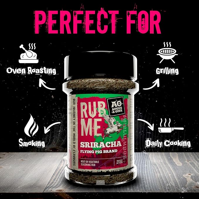 Angus & Oink | Sriracha Seasoning | Tangy Thai Spice Blend | Perfect for Eggs, Noodles, and Shrimp | Gluten-Free | 215g
