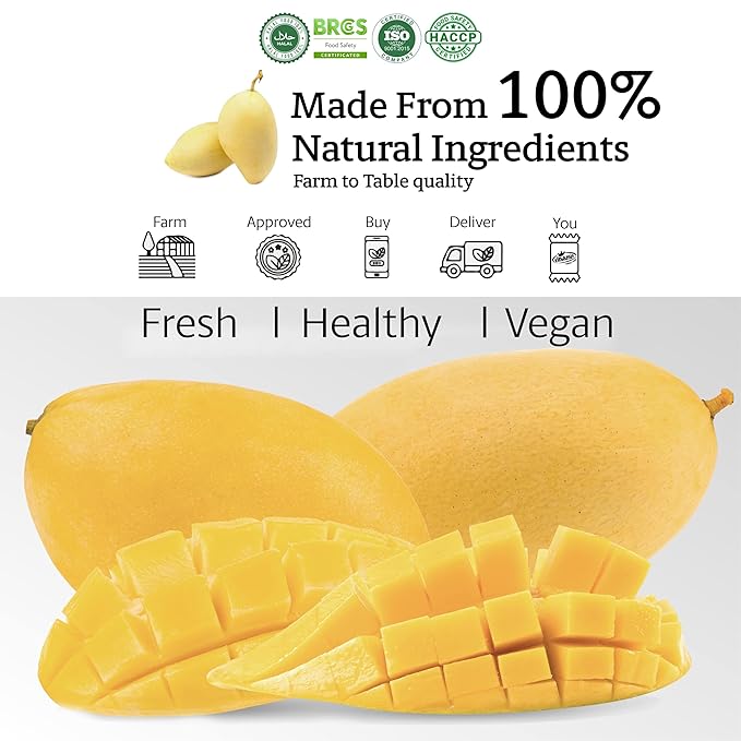Vinamit Soft Dried Mango | Naturally Sweet Cat Chu Mango Slices | 3.5 oz Bag | Vegan, Non-GMO, Gluten-Free & Low Added Sugar | Rich in Potassium | Ideal for Travel, Healthy Snacking
