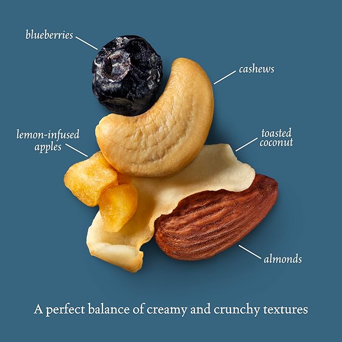Sahale Snacks Berry Macaroon Almond Trail Mix, 1.5 oz Grab & Go Bag (18 Pack) - Dry-Roasted Deluxe Mixed Nuts - Coconut, Blueberries & Apples - Non-GMO, Kosher Trail Mix & Certified Gluten-Free Snacks