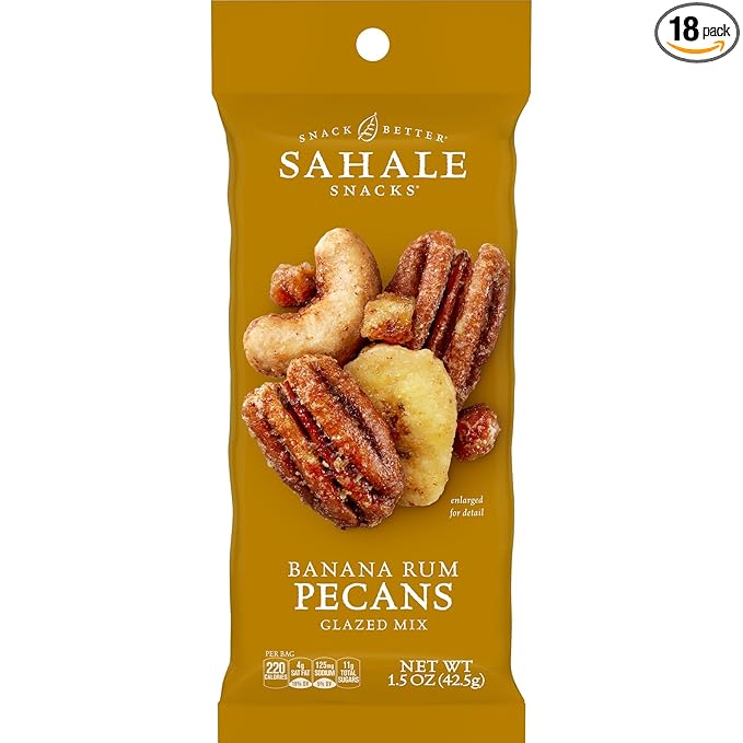 Sahale Snacks Banana Rum Pecans Glazed Mix, 1.5 Ounces (Pack of 18)