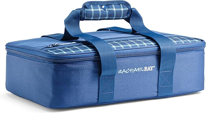 Rachael Ray Lasagna Lugger, Thermal Insulated Casserole Carrier for Hot or Cold Food, Lugger Tote for Potluck, Parties, Picnic, and Cookouts, Fits 9" x 13" Baking Dish