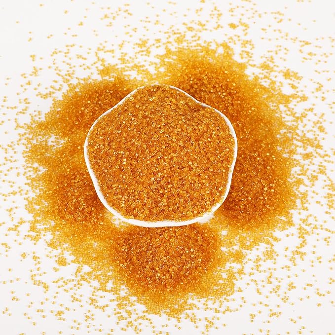 Kasvan Gold Sanding Sugar Sprinkles - Edible Sugar Crystals, Baking Cake Decorations, Ice Cream Toppings cupcake Decorating, Wedding Party Chirstmas Supplies, 85g/3.2oz
