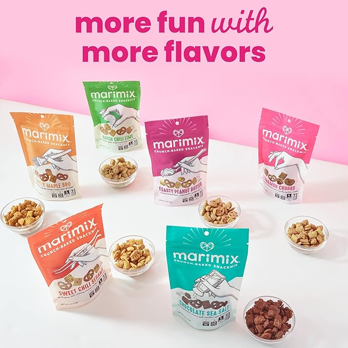 Marimix Snack Mix | Cinnamon Churro | Crunch Baked Sweet & Salty Savory Plant Based Naturally Gluten Free Whole Grain Fiber Charcuterie Pretzel Trail Party Mix | No Artificial Ingredients
