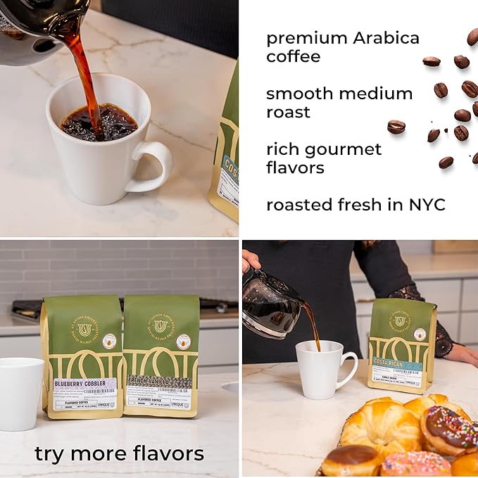 Gourmet French Vanilla Flavored Ground Coffee, 1 LB (16 oz) bag, Medium Roast, 100% Arabica Premium Quality Flavor