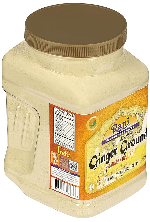 Rani Ginger (Adarak) Powder Ground, Spice 28oz (1.75lbs) 800g PET Jar ~ All Natural | Vegan | Gluten Friendly | NON-GMO | Kosher | Indian Origin