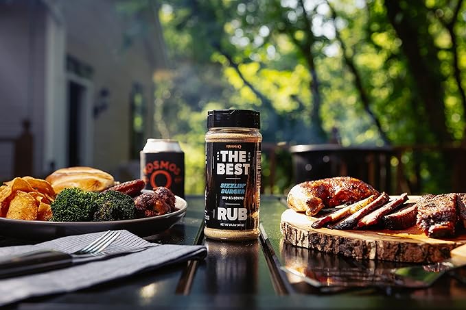 Kosmos Q The Best Sizzlin' Gourmet Burger Seasoning for Grilling - Hamburger Deluxe Seasoning for Ground Beef, Burger Patties, Meatloaf, Barbecue Brisket & Chili - Hamburger Rub (14.2 oz)
