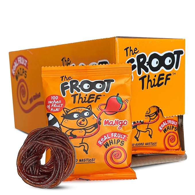 The FROOT Thief Real Fruit Snack Whips, Mango, Nut Free, Perfect for School Lunches and Snacks, Individual Bags Kids Snacks, 24 Pack