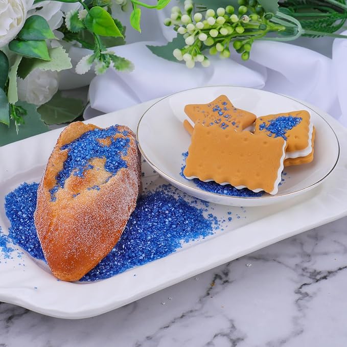 Blue Sprinkles, Blue Sanding Sugar for Cake Decorating, Sanding Crystal Sugar 130g/4.59oz, Cupcake, Cookie and Donuts Toppings, Wedding, Birthday Party Supplies