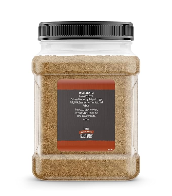 Birch & Meadow 1.25 lb of Ground Coriander Seed, Light Sweet Taste, Dry Rubs & Marinades